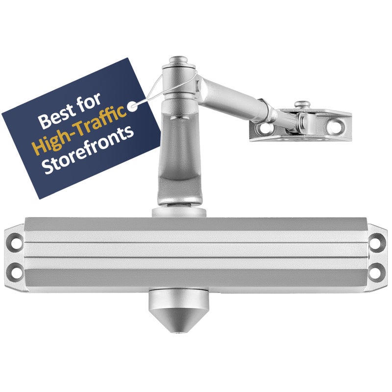 Lawrence Medium/Heavy Duty Door Closer Commercial Grade 1 - Surface-Mounted Commercial Automatic Door Closer with Adjustable 6-Speed Control and 3 Valves - Embassy Series LH5016 - Image 1